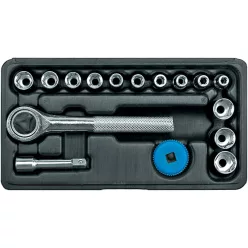 Dugókulcs készlet 16 részes 1/4" 4-13 mm