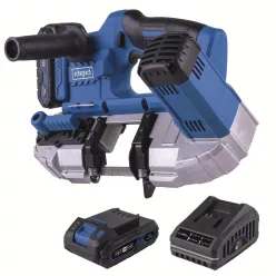   Scheppach C-MBS635-X-SET S akkus fémvágó szalagfűrész 20 V, 63,5 mm, szikramentes