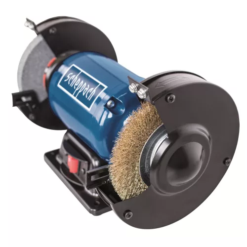 Scheppach SM 150 LB kettős csiszoló 400 W, 150 mm korong és acélkefe, LED-világítással