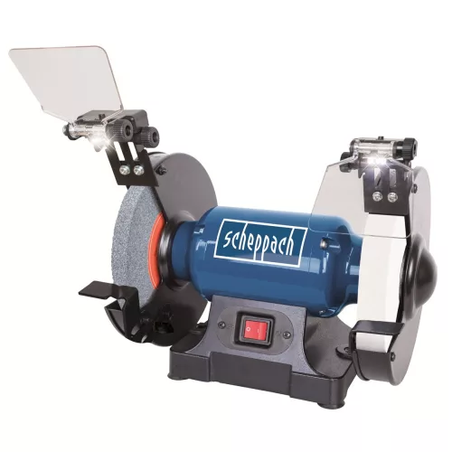 Scheppach SM 200 AL kettős köszörű 500 W, K60 és 40 mm széles fehér K100 koronggal, LED