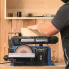 Scheppach BTS 900 asztali szalag- és tárcsás csiszoló 370 W, 150 mm korong, 100x915 szalag