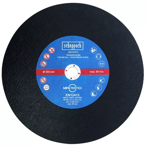 Scheppach vágótárcsa 355x25,4 mm – MT 140 és MT 150 fémdarabolóhoz, cseretárcsa