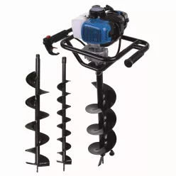   Scheppach EB 2000 benzinmotoros földfúró 52 cm³, 3 fúrószárral, 200 mm-ig, rezgéscsillapítós