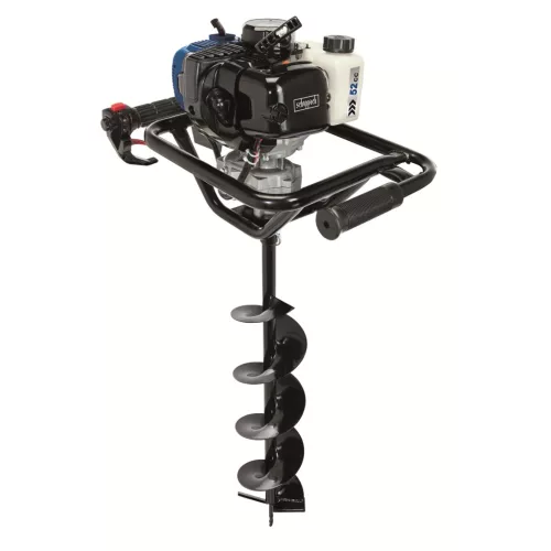 Scheppach EB 2000 benzinmotoros földfúró 52 cm³, 3 fúrószárral, 200 mm-ig, rezgéscsillapítós