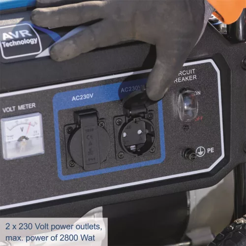 Scheppach SG 3200x benzinmotoros áramfejlesztő 2800 W, AVR, 15 l tank, 14 óra üzemidő