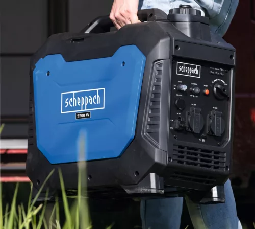 Scheppach SG 3500i inverteres áramfejlesztő 3500 W, benzinmotoros, 230 V + 12 V