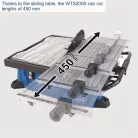 Scheppach WTS 2000 csempevágó és burkolatvágó gép tolóasztallal, 900 W, 180 mm