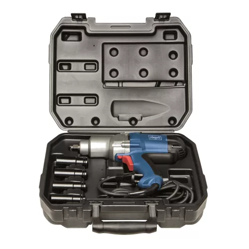 Scheppach IW 900 elektromos ütvecsavarozó 900 W, 1/2", 320 Nm, kofferrel és 4 dióval