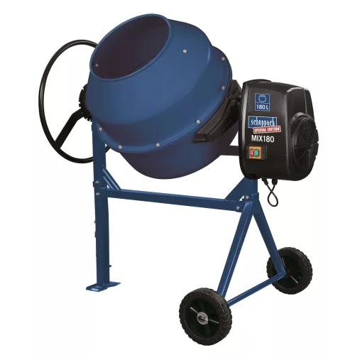 Scheppach MIX 180 betonkeverő 180 l, 800 W, csapágyazott tengely, kettős motorhűtéssel