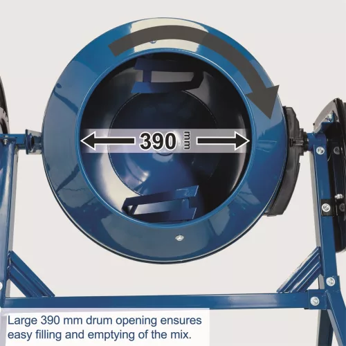Scheppach MIX 180 betonkeverő 180 l, 800 W, csapágyazott tengely, kettős motorhűtéssel