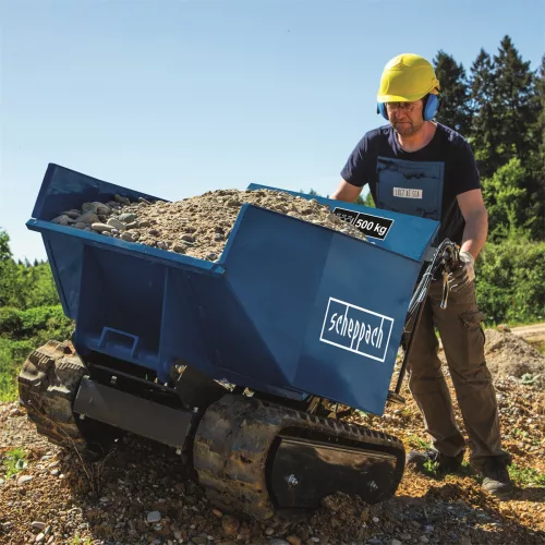 Scheppach DP 5000 hernyótalpas dömper 500 kg, hidraulikus billenéssel, 3+1 sebességgel