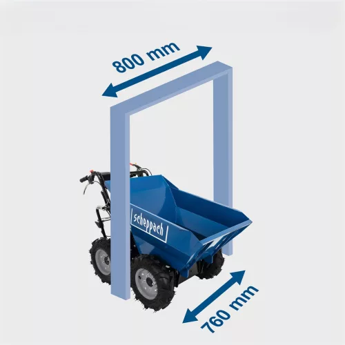 Scheppach DP 3000 négykerék-meghajtású minidömper 300 kg, billenő platóval, 3+1 sebességgel