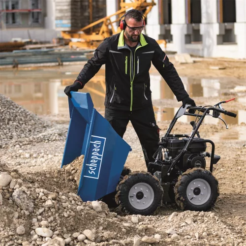 Scheppach DP 3000 négykerék-meghajtású minidömper 300 kg, billenő platóval, 3+1 sebességgel