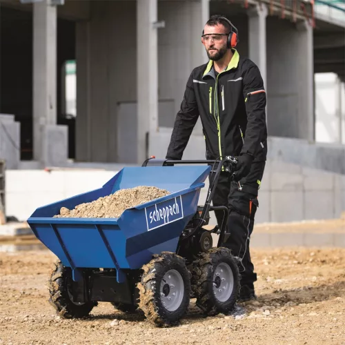 Scheppach DP 3000 négykerék-meghajtású minidömper 300 kg, billenő platóval, 3+1 sebességgel