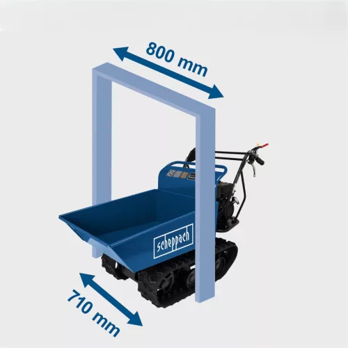 Scheppach DP 4500 hernyótalpas dömper 400 kg, billenő platóval, 196 cm³ benzinmotor