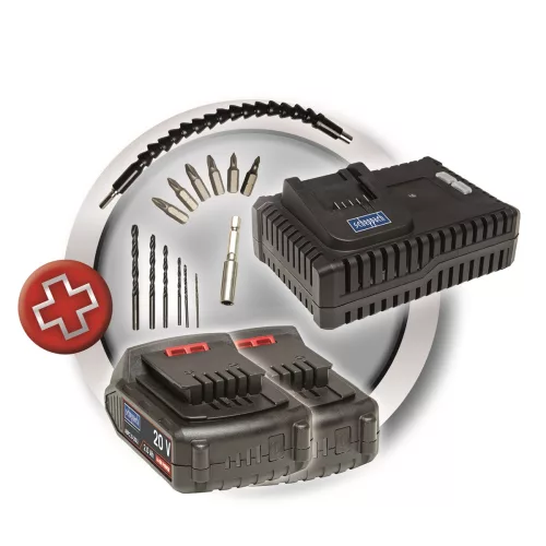 Scheppach CSD40-20Li akkus fúró-csavarozó 20 V, 40 Nm, 2 db 2 Ah akkuval, gyorstöltővel
