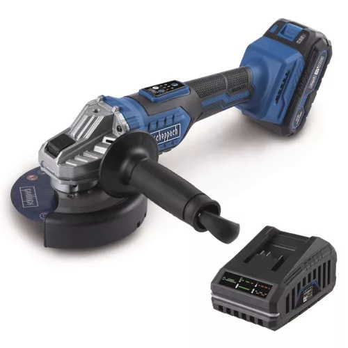 Scheppach BC-AG125-X-SET S akkus sarokcsiszoló 20 V, 125 mm, szénkefe nélküli, akkuval