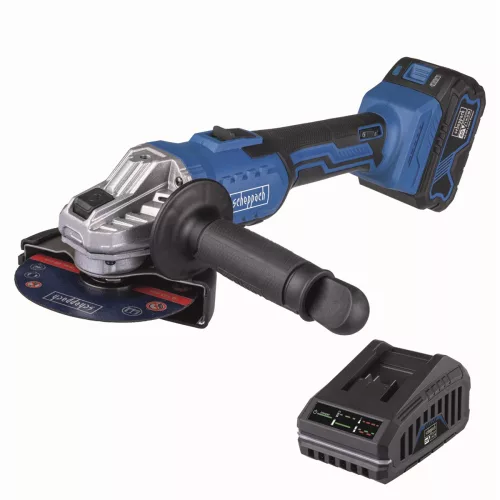 Scheppach C-AG125-X-L SET akkus sarokcsiszoló 20 V, 125 mm, 4 Ah akkuval és töltővel