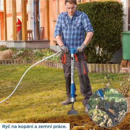 Scheppach Aero 2 Spade pneumatikus vésőkalapács 5 az 1-ben, 27 J – ásáshoz és bontáshoz