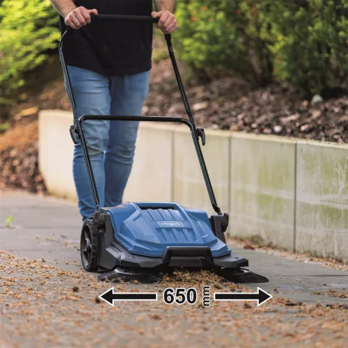 Scheppach S 800 mechanikus seprőgép 65 cm, 20 l tartállyal, áram nélkül, 2600 m²/óra