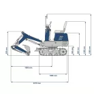 Scheppach EXC 815 mini kotrógép 0,7 t, 690 mm széles, 1,2 m ásásmélység, 360°