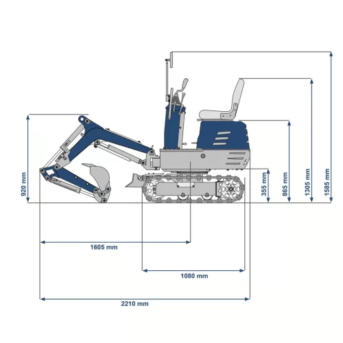 Scheppach EXC 815 mini kotrógép 0,7 t, 690 mm széles, 1,2 m ásásmélység, 360°