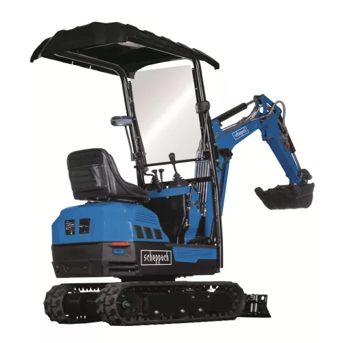 Scheppach EXC 1400 mini kotrógép 1 t, 360°, 1,76 m ásásmélység, 420 cm³ benzinmotor