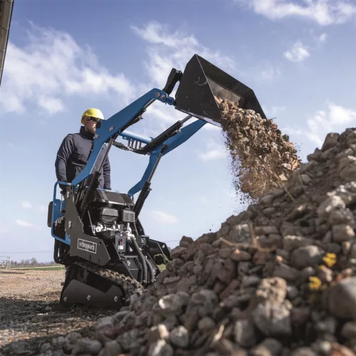 Scheppach MKL 730 hernyótalpas rakodógép 200 kg, 2,5 m emelés, 740 mm széles