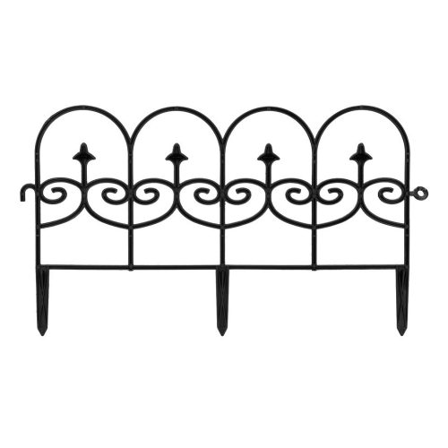 PALISAD 59,5x24 cm dekoratív kerítés, díszkerítés, 10 cm rögzítővel, fekete"Gothic"