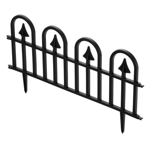 PALISAD 60,5x23,5 cm dekoratív kerítés, díszkerítés, 8,5 cm rögzítő, fekete "Palace"