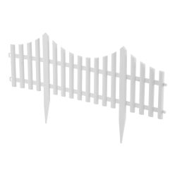   PALISAD 60x21,5 cm 4db dekoratív kerítés, díszkerítés, 11 cm rögzítő, fehér, "Smile"