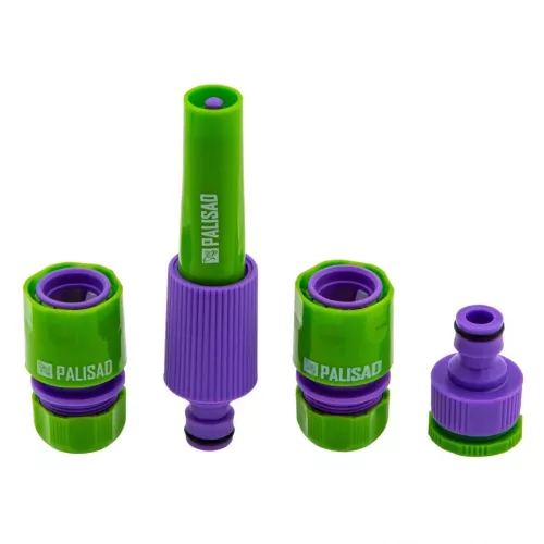 PALISAD 1/2-3/4 4db szórópisztoly autoStop tömlőcsatlakoztató szettel