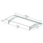Palram Aquila 1500 bejárati előtető 150x90 cm – bővíthető, polikarbonát ajtó fölé, antracit