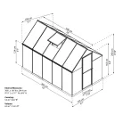 Palram Canopia Multiline 6x10 polikarbonát üvegház 305x185 cm, 5,74 m², alapkerettel