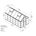 Palram Canopia Hybrid 6x12 polikarbonát üvegház 365x185 cm, 6,85 m², alapkerettel