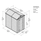 Palram Canopia Skylight 4x6 kerti tároló ház barna, 3,4 m³, polikarbonát, padlóval