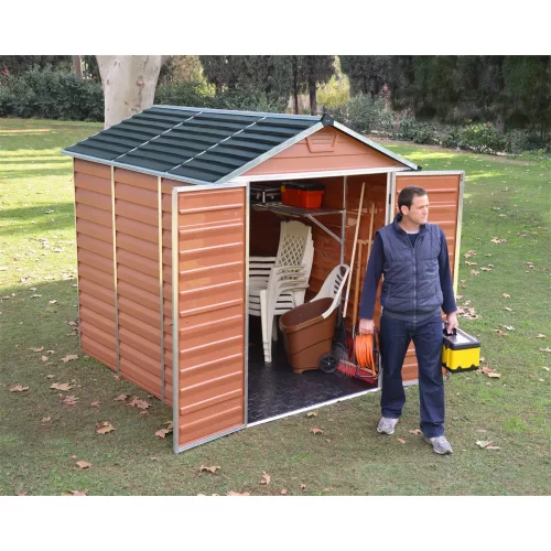 Palram Canopia Skylight 6x8 kerti tároló ház barna, 7,5 m³, polikarbonát, padlóval