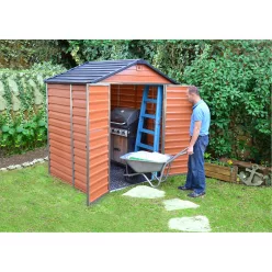   Palram Canopia Skylight 6x5 kerti tároló ház barna, 5 m³, polikarbonát, padlóval