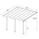 Palram Canopia Sierra 4200 pergola teraszfedő 3x4,25 m, antracit, világos polikarbonát tetővel