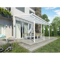   Palram Canopia Sierra 4200 pergola teraszfedő 3x4,25 m, fehér, világos polikarbonát tetővel