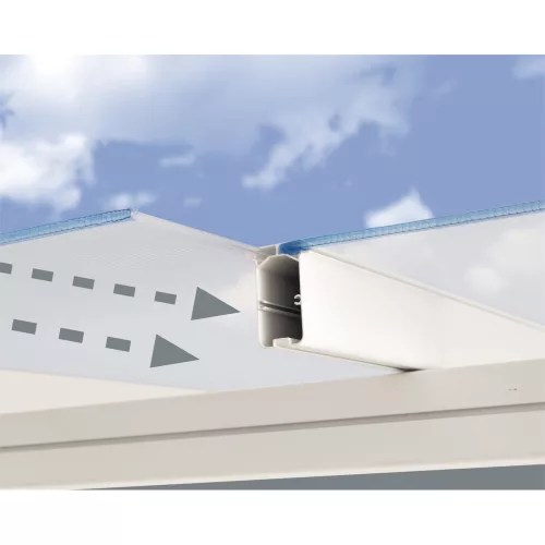 Palram Canopia Sierra 4200 pergola teraszfedő 3x4,25 m, fehér, világos polikarbonát tetővel