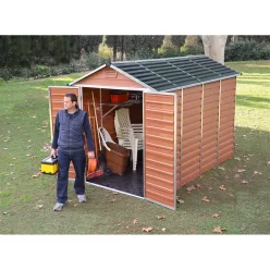   Palram Canopia Skylight 6x10 kerti tároló ház barna, 10,6 m³, polikarbonát, padlóval