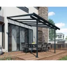 Palram Canopia Sierra 3000 pergola teraszfedő 3x3 m, antracit, világos polikarbonát tetővel