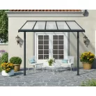 Palram Canopia Sierra 3000 pergola teraszfedő 3x3 m, antracit, világos polikarbonát tetővel