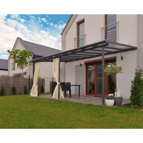 Palram Canopia Sierra 5400 pergola teraszfedő 3x5,46 m, antracit, világos polikarbonát tetővel