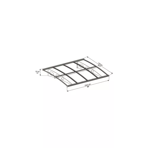 Palram Canopia Herald 2230 bővíthető bejárati előtető, 6 mm polikarbonát, 120 kg/m² hóteher