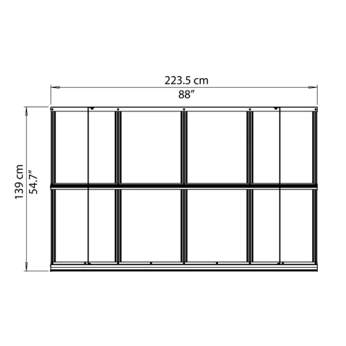 Palram Canopia Herald 2230 bővíthető bejárati előtető, 6 mm polikarbonát, 120 kg/m² hóteher