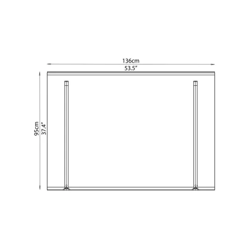 Palram Canopia Calisto 1350 bejárati előtető 136x95 cm, átlátszó panel, szürke szerkezet