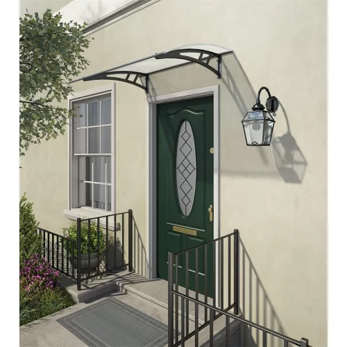 Palram Canopia Calisto 1350 bejárati előtető 136x95 cm, átlátszó panel, szürke szerkezet