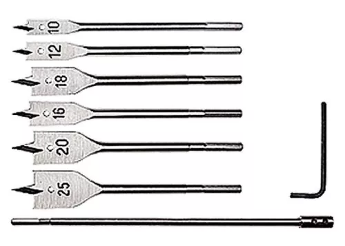MTX 8db erdészfúró szett hatszögletű szár 300mm-ig hosszabbítóval 10-25mm